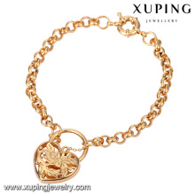 74554-Xuping pulsera en forma de corazón popular amor oro 18K con alta calidad